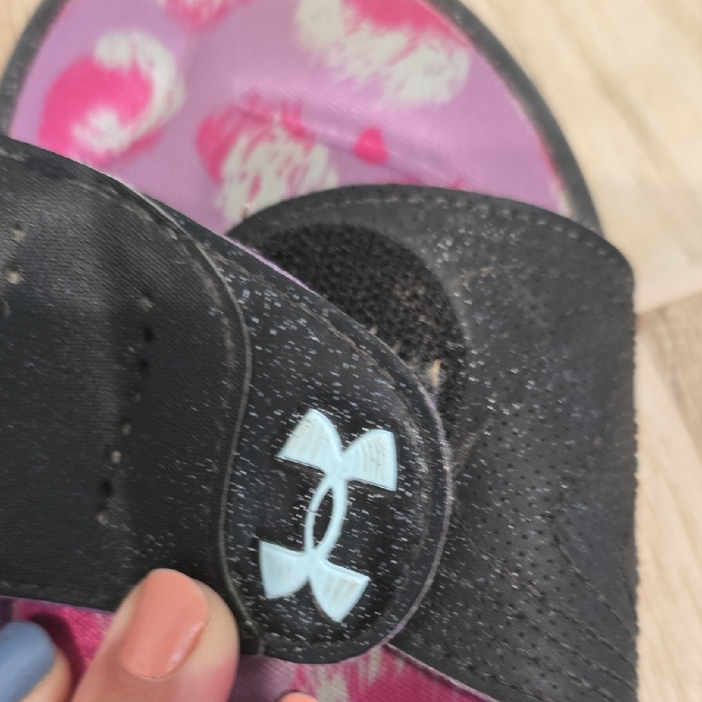 Under Armour Black and Purple Slide Sandals - Picture 5 of 11